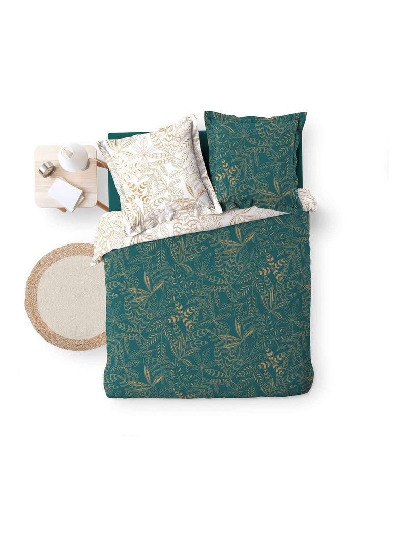 Parure de lit JAY - 100% coton Vert émeraude - Kiabi