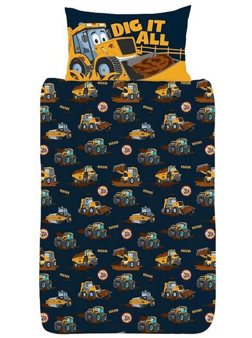 Parure de lit  JCB Travaux et Camions - 120 cm x 150 cm - Kiabi