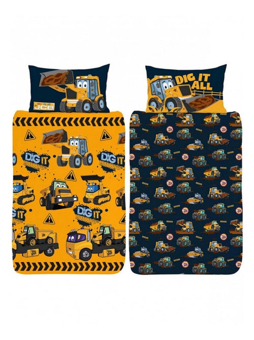 Parure de lit  JCB Travaux et Camions- 135 cm x 200 cm - Kiabi