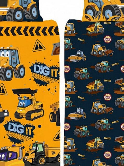 Parure de lit  JCB Travaux et Camions- 135 cm x 200 cm - Kiabi