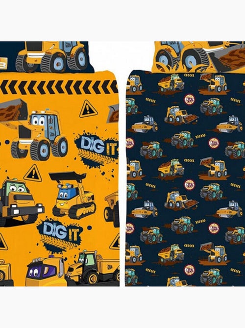 Parure de lit  JCB Travaux et Camions- 135 cm x 200 cm - Kiabi