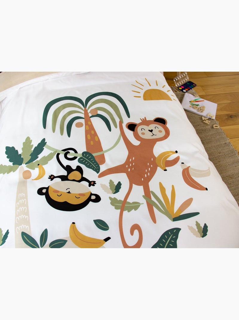 Parure de lit JUNGLE, Blanc, 140x200cm Blanc - Kiabi