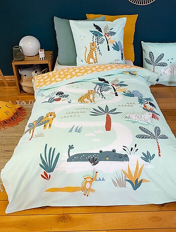 Parure de lit JUNGLE MANIA polyester microfibre Taie 63x63 cm