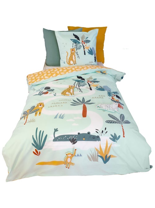 Parure de lit JUNGLE MANIA polyester microfibre  Taie 63x63 cm - Kiabi