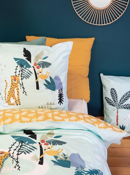 Parure de lit JUNGLE MANIA polyester microfibre  Taie 63x63 cm - Kiabi