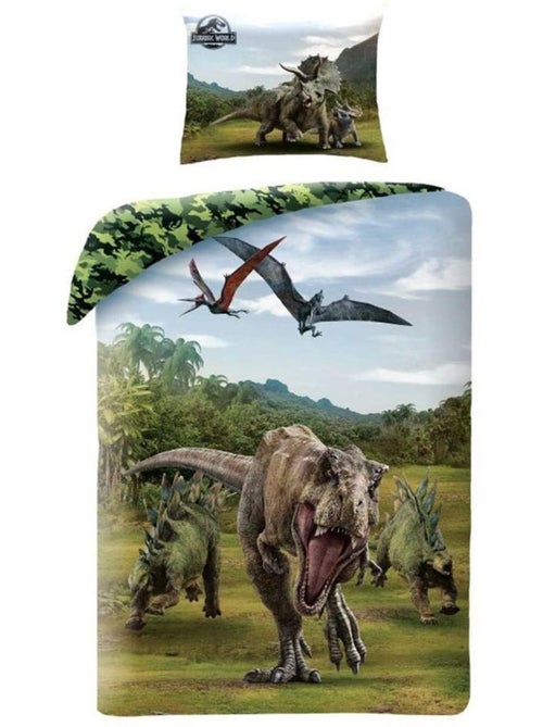 Parure de lit 'Jurassic World' en coton 2 pièces 140 x 200 cm - Kiabi