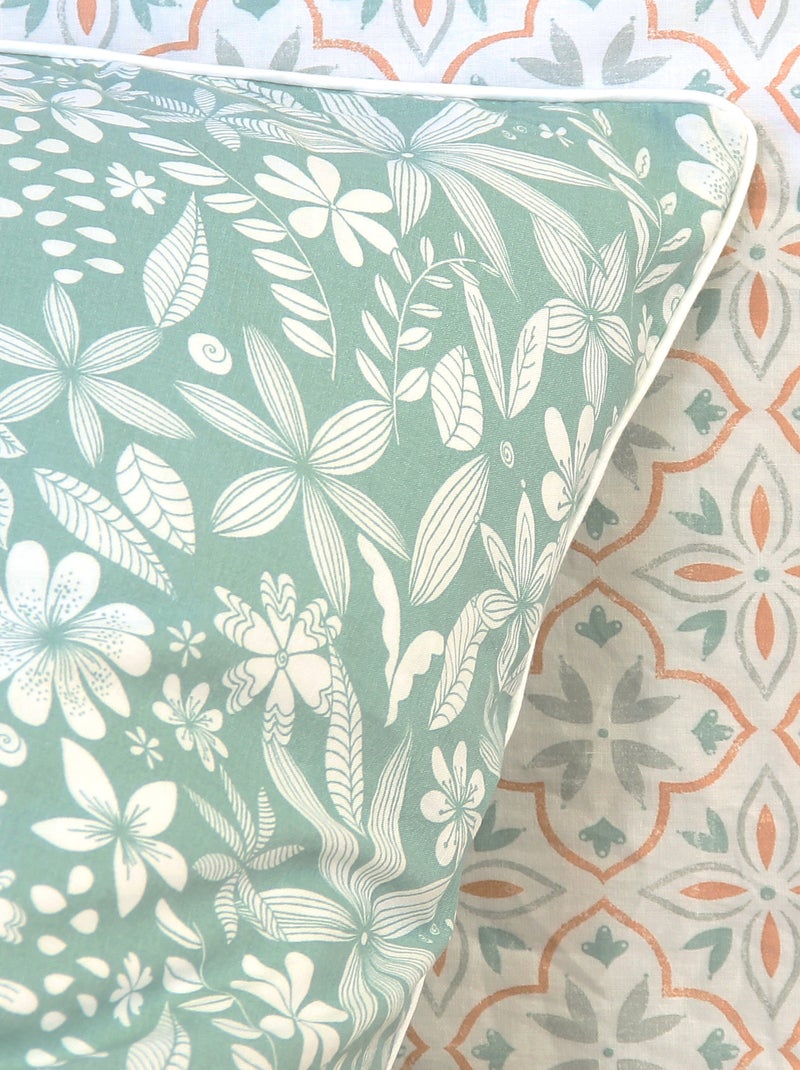 Parure de lit LIBERTYS coton+lyocell Vert d'eau - Kiabi