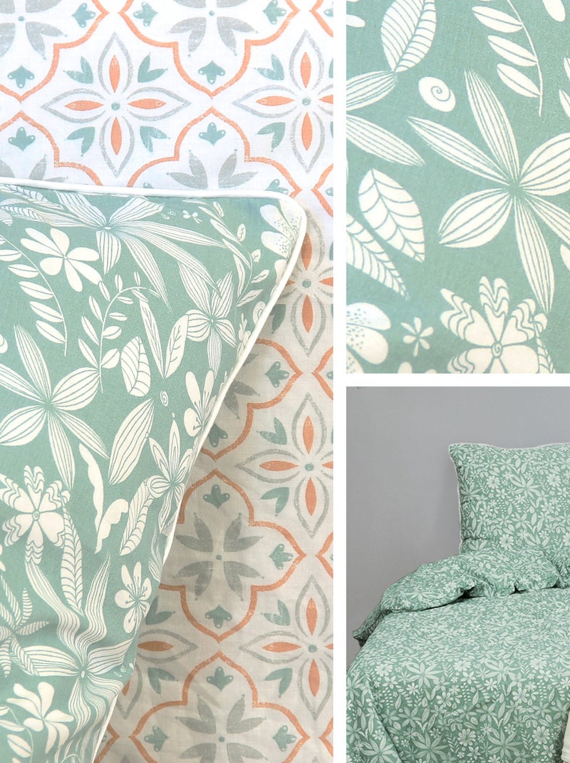 Parure de lit LIBERTYS coton+lyocell Vert d'eau - Kiabi