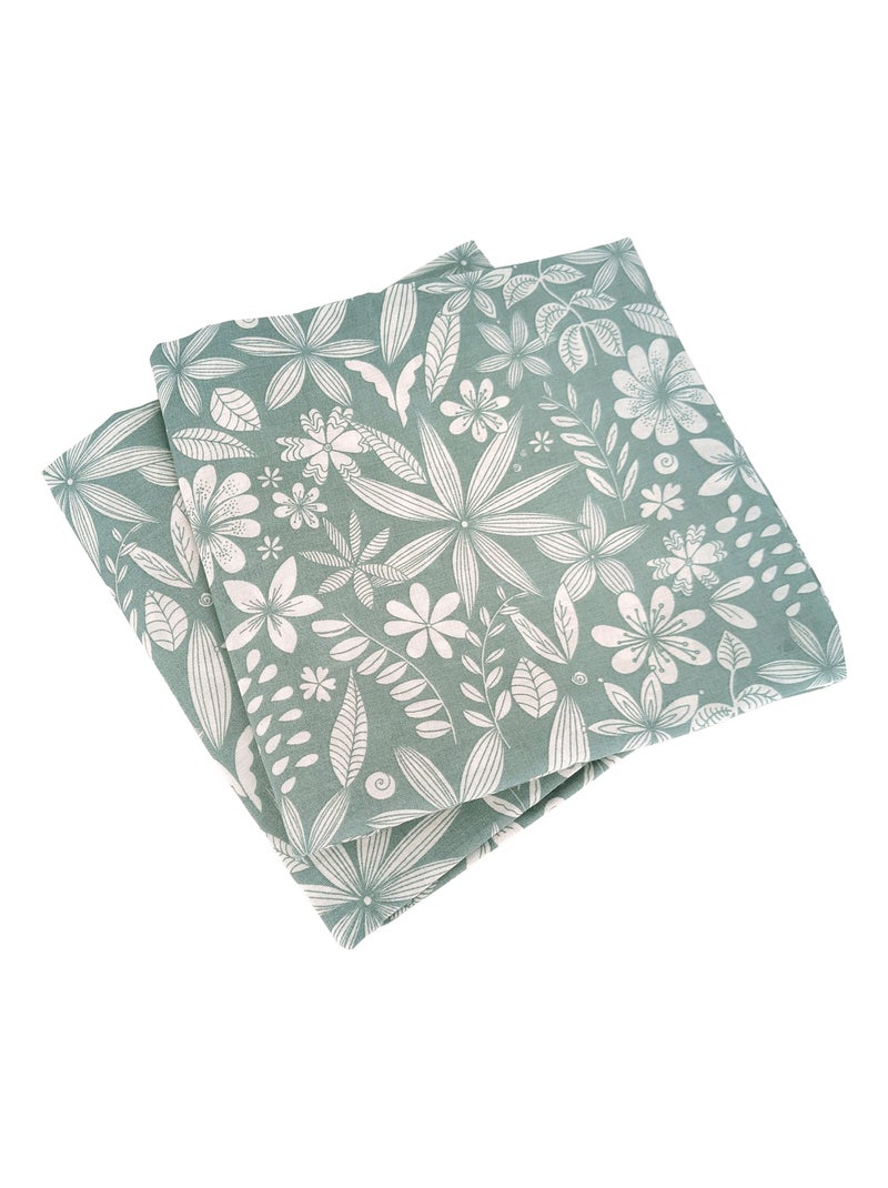 Parure de lit LIBERTYS coton+lyocell Vert d'eau - Kiabi