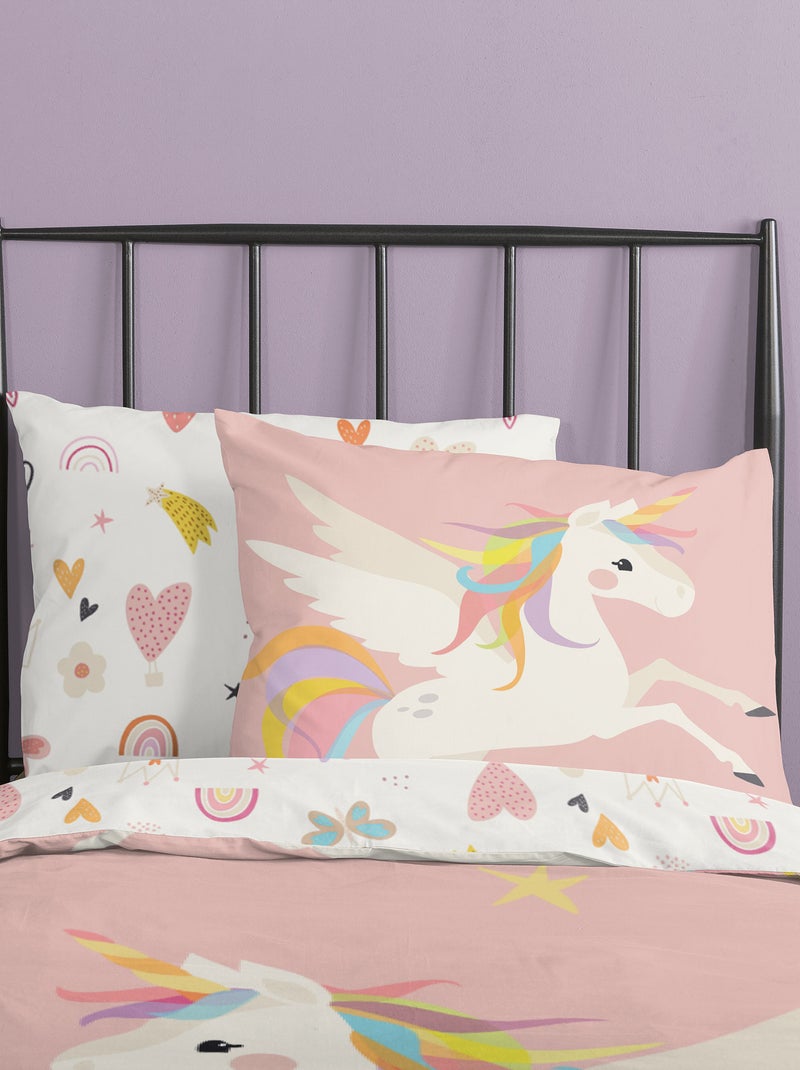 Parure de lit 'licorne' - 1 personne Rose - Kiabi