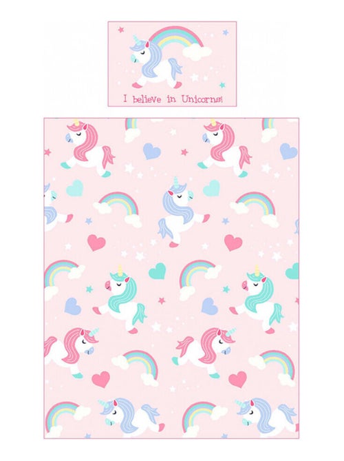 Parure de lit Licornes pour lit 70x140 cm I believe in Unicorn - Kiabi
