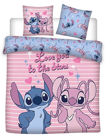 Parure de lit (Lilo & Stitch) Stitch & Angel Je t'aime jusqu'aux étoiles 240x220 cm