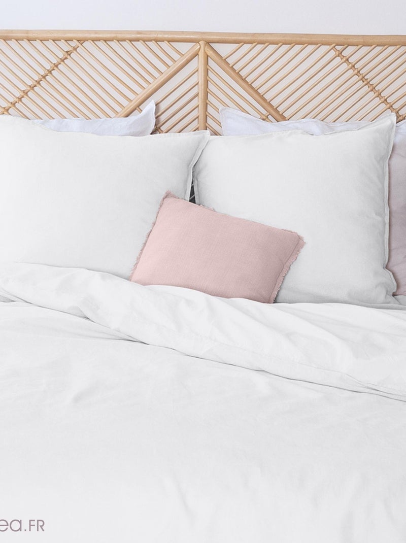 Parure de lit LINO coton lin lavé Blanc - Kiabi