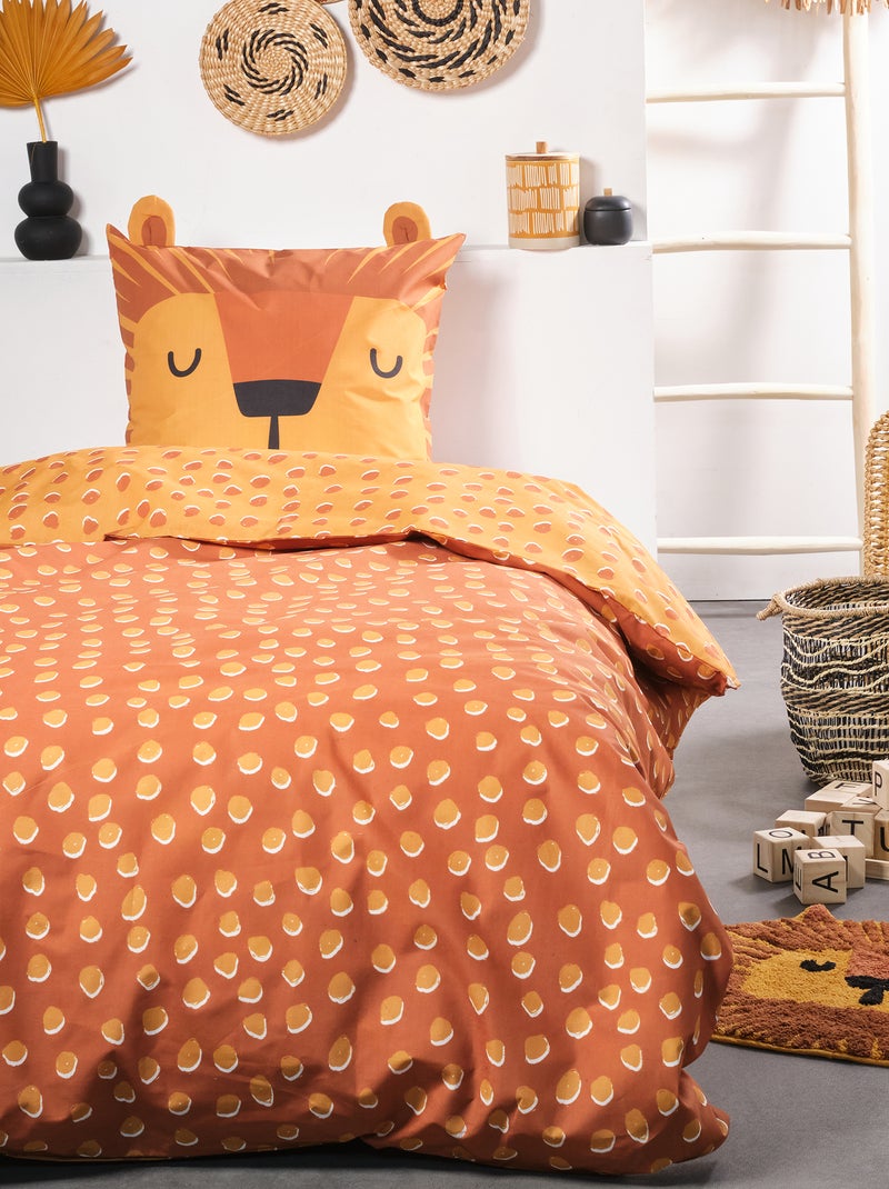 Parure de lit 'Lion' - 1 personne Orange - Kiabi