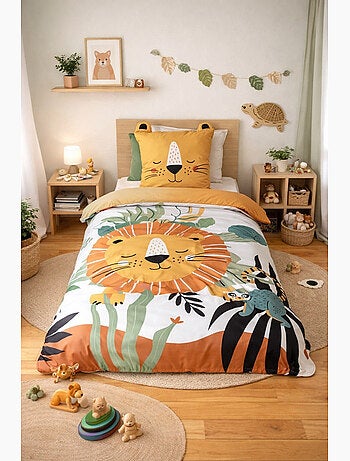 Parure de lit lion, jaune, 140x200cm - 140x200 / jaune