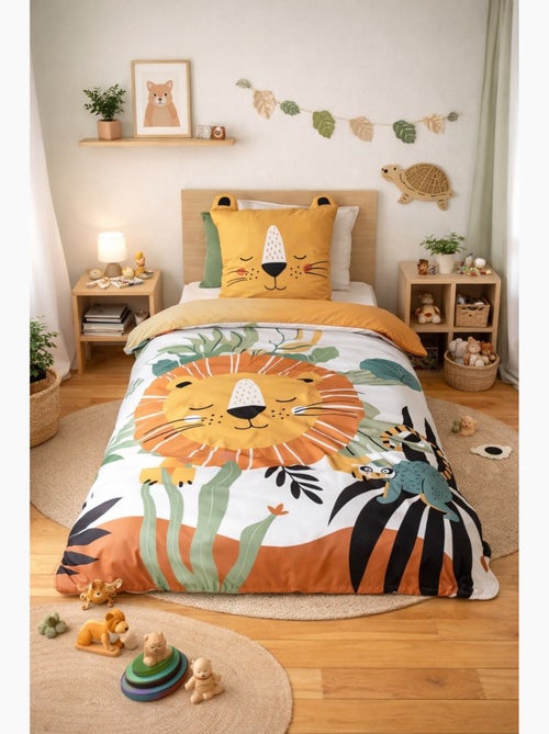 Parure de lit lion, jaune, 140x200cm - 140x200 / jaune - Kiabi Parure de lit lion, jaune, 140x200cm - 140x200 / jaune - Kiabi