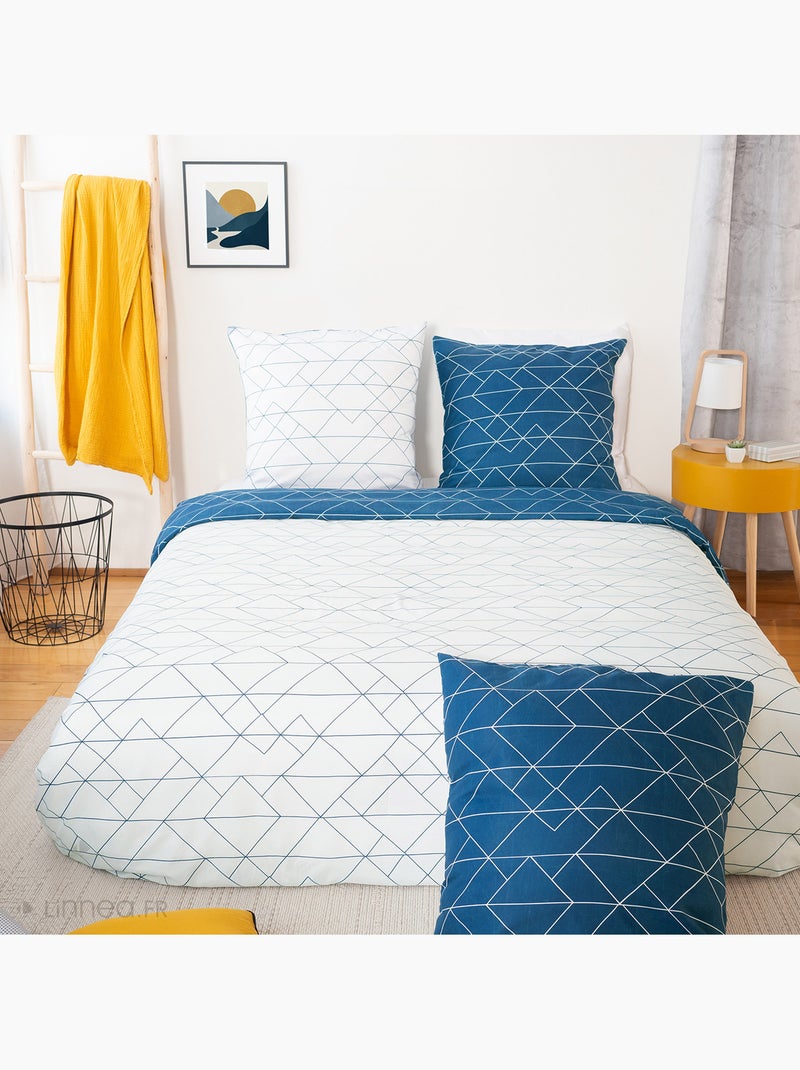 Parure de lit LIST Bleu - Kiabi