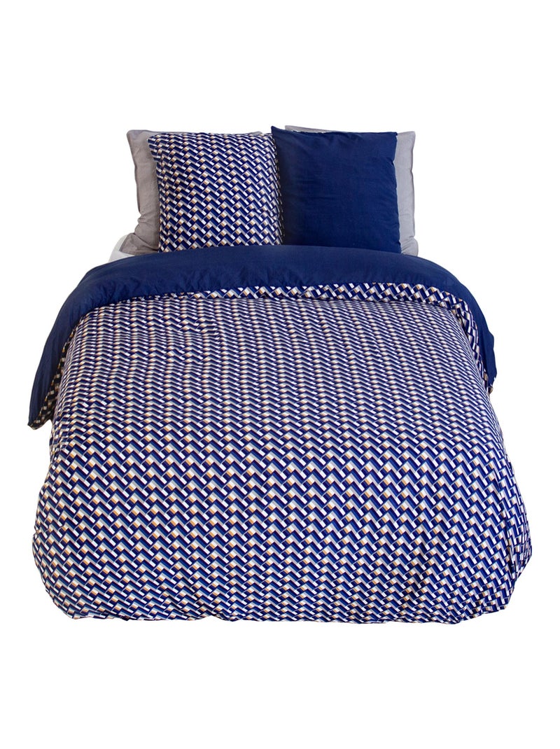 Parure de lit LOSS microfibre Bleu impérial - Kiabi