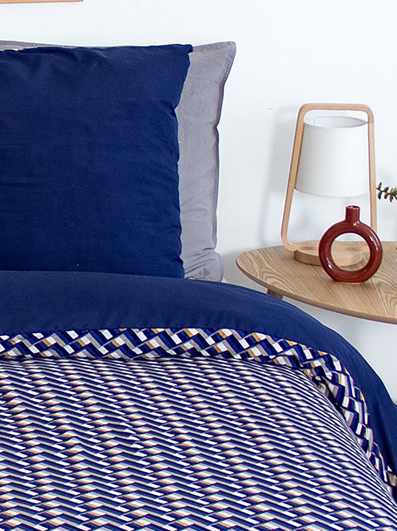 Parure de lit LOSS microfibre Bleu impérial - Kiabi