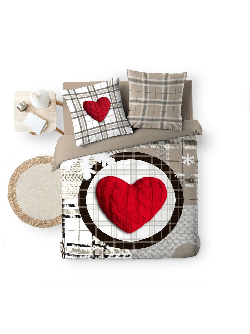 Parure de lit LOVE MOUNTAIN Taupe - Kiabi