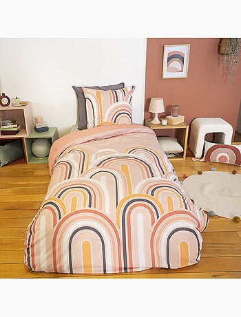 Parure de lit LOVE pur coton rose Taie 63x63 cm