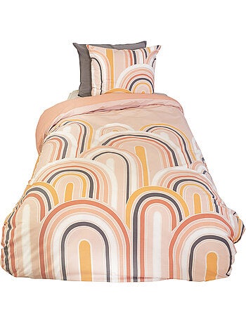 Parure de lit LOVE pur coton rose Taie 63x63 cm