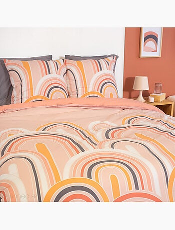 Parure de lit LOVE pur coton rose Taie 63x63 cm