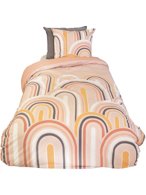 Parure de lit LOVE pur coton rose Taie 63x63 cm - Kiabi