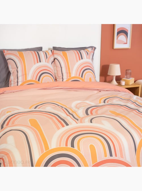 Parure de lit LOVE pur coton rose Taie 63x63 cm - Kiabi