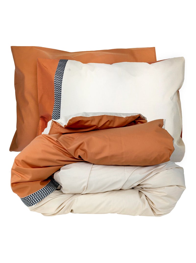 Parure de lit MACASSAR Taie 50x70 cm Cognac - Kiabi