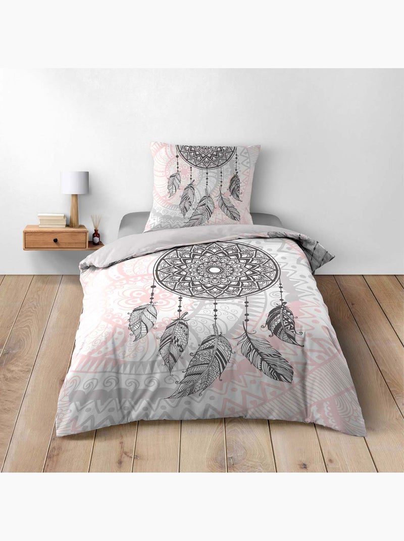 Parure de lit mandala et attrape-rêve Rose clair - Kiabi