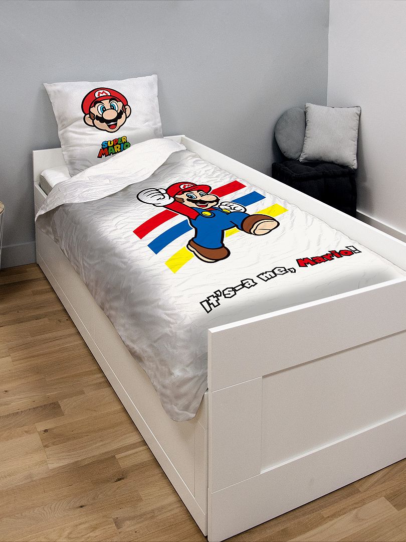 Parure de lit 'Mario et Luigi' blanc - Kiabi