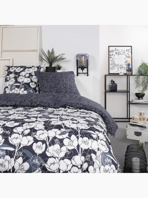 Parure de lit mawira - 2 personnes - 260 x 240 cm - 100% coton - bleu marine motif floral - today - Kiabi Parure de lit mawira - 2 personnes - 260 x 240 cm - 100% coton - bleu marine motif floral - today - Kiabi