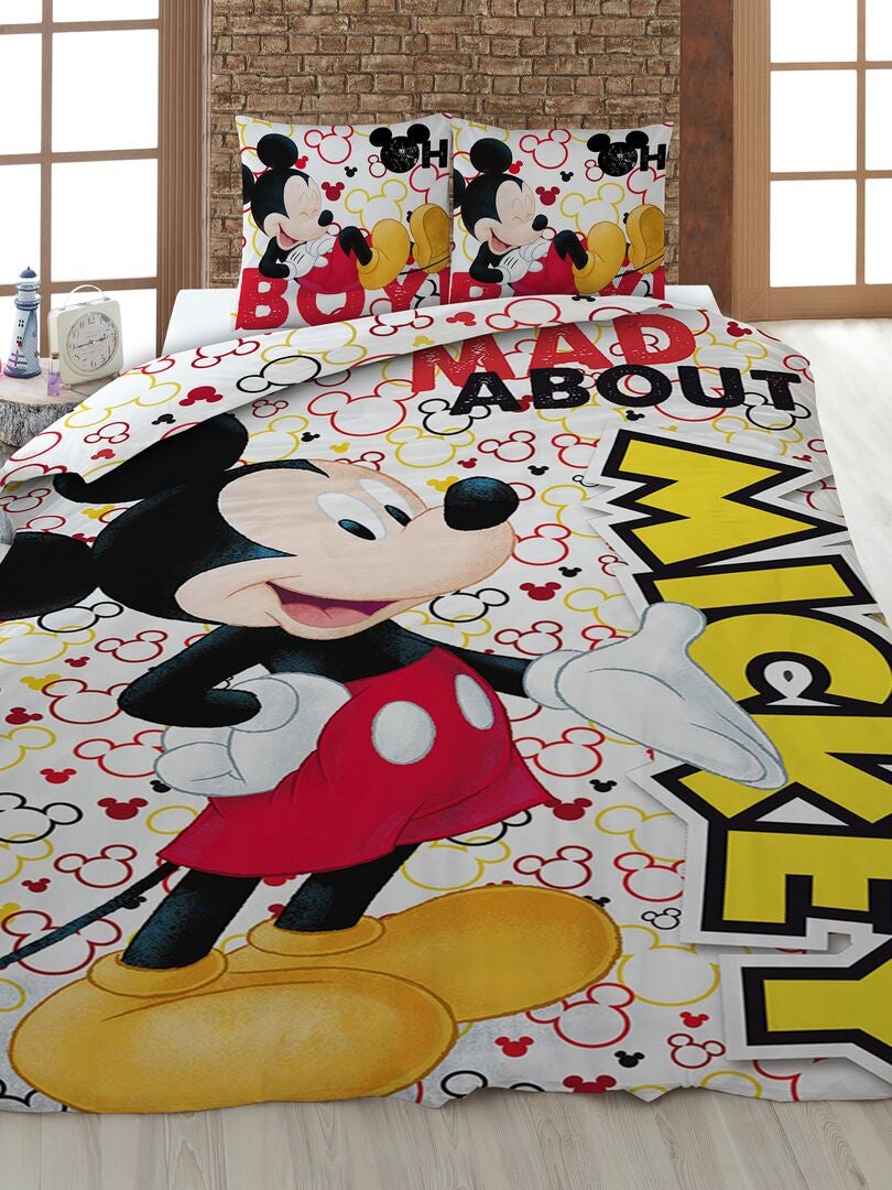 Parure de lit 'Mickey' - 1 personne Blanc - Kiabi