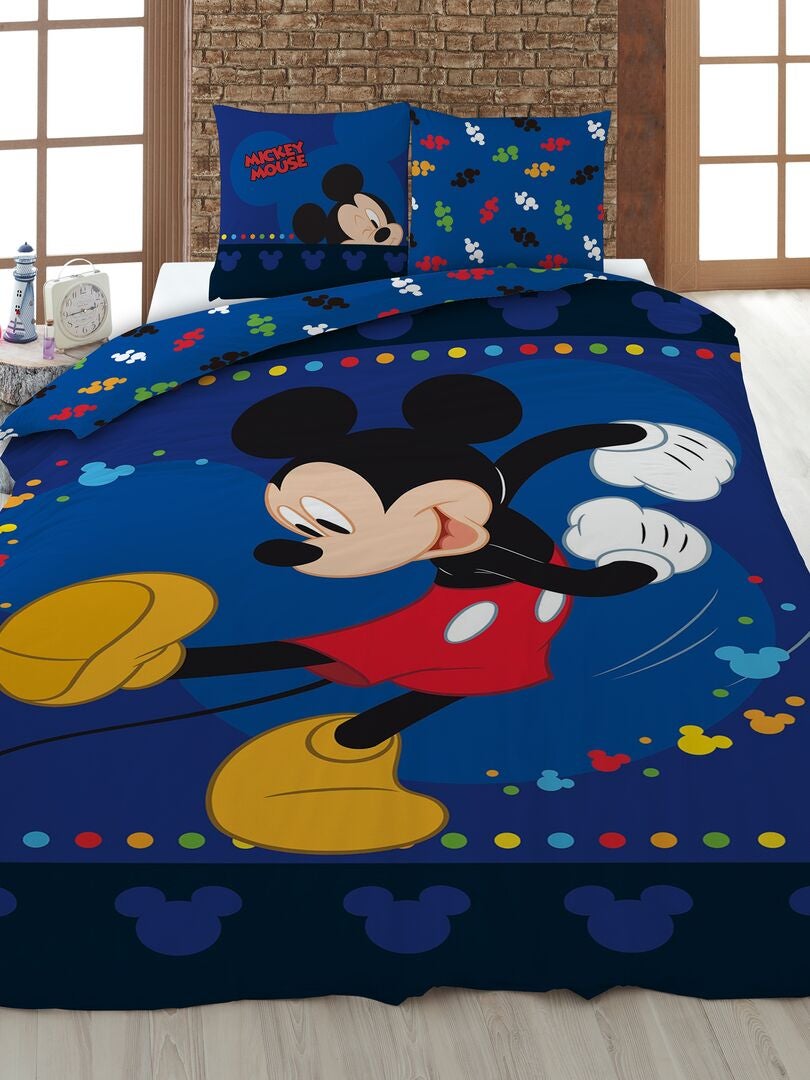 Parure de lit 'Mickey' - 1 personne Bleu - Kiabi