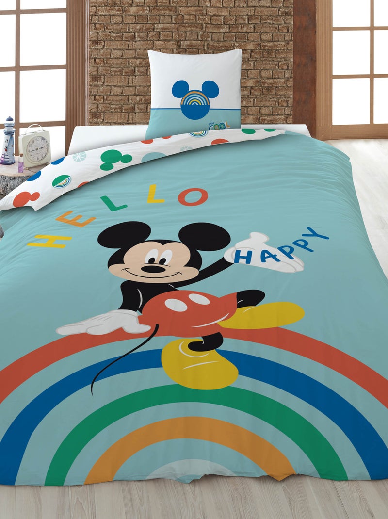Parure de lit 'Mickey' - 1 personne Vert - Kiabi