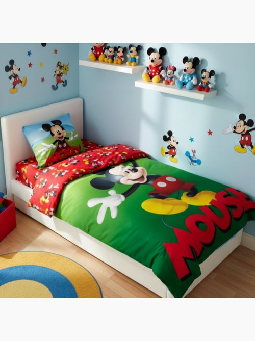 Parure de Lit Mickey Disney, 100% Coton Oeko-Tex, Lit 1 place, MOUSE - Kiabi
