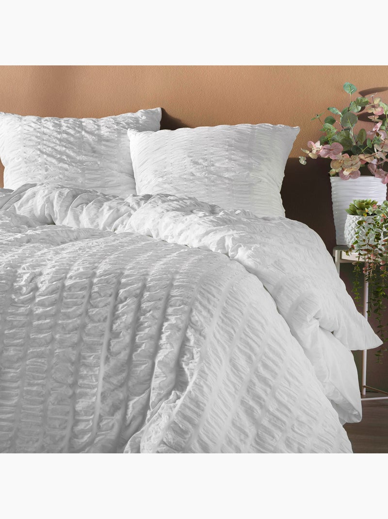 Parure de lit Microfibre Douceur d'Intérieur Blanc - Kiabi