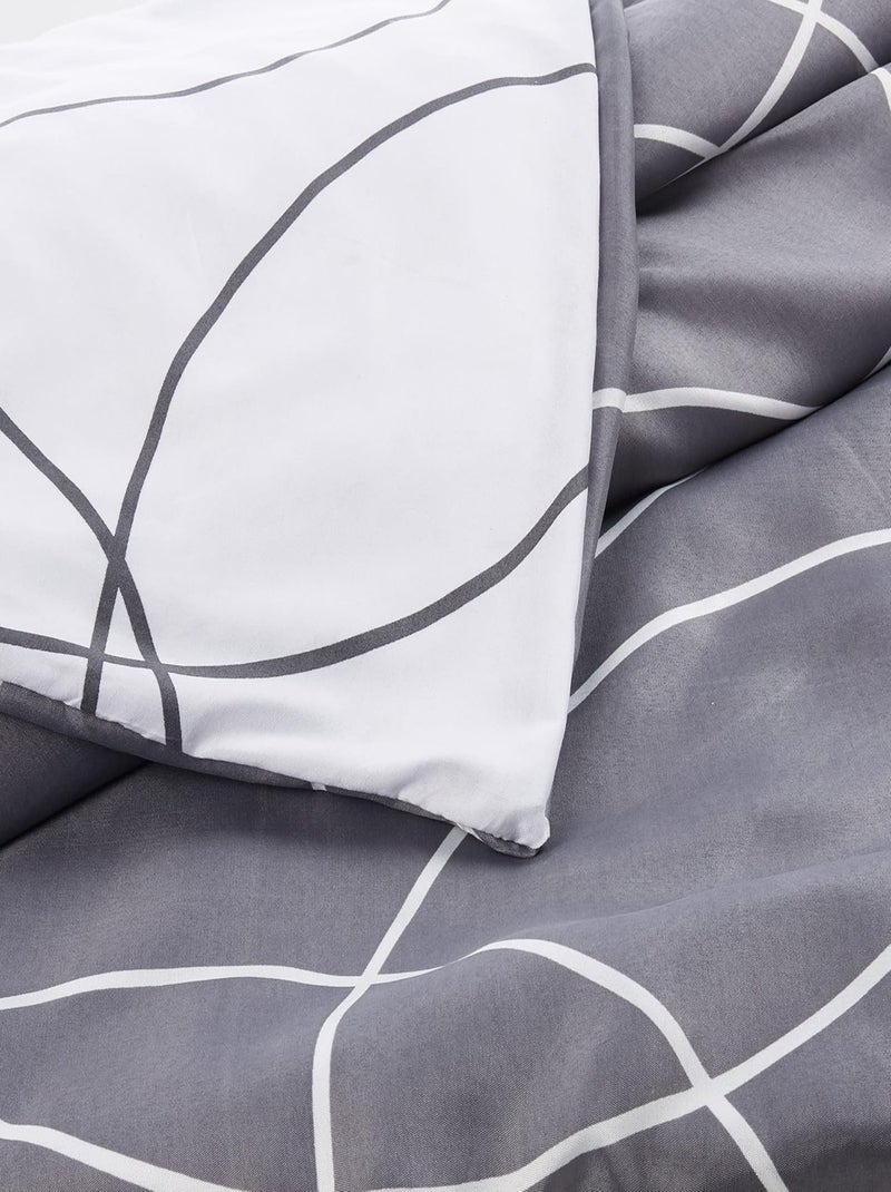 Parure de lit Microfibre Elton Douceur d'Intérieur Gris - Kiabi