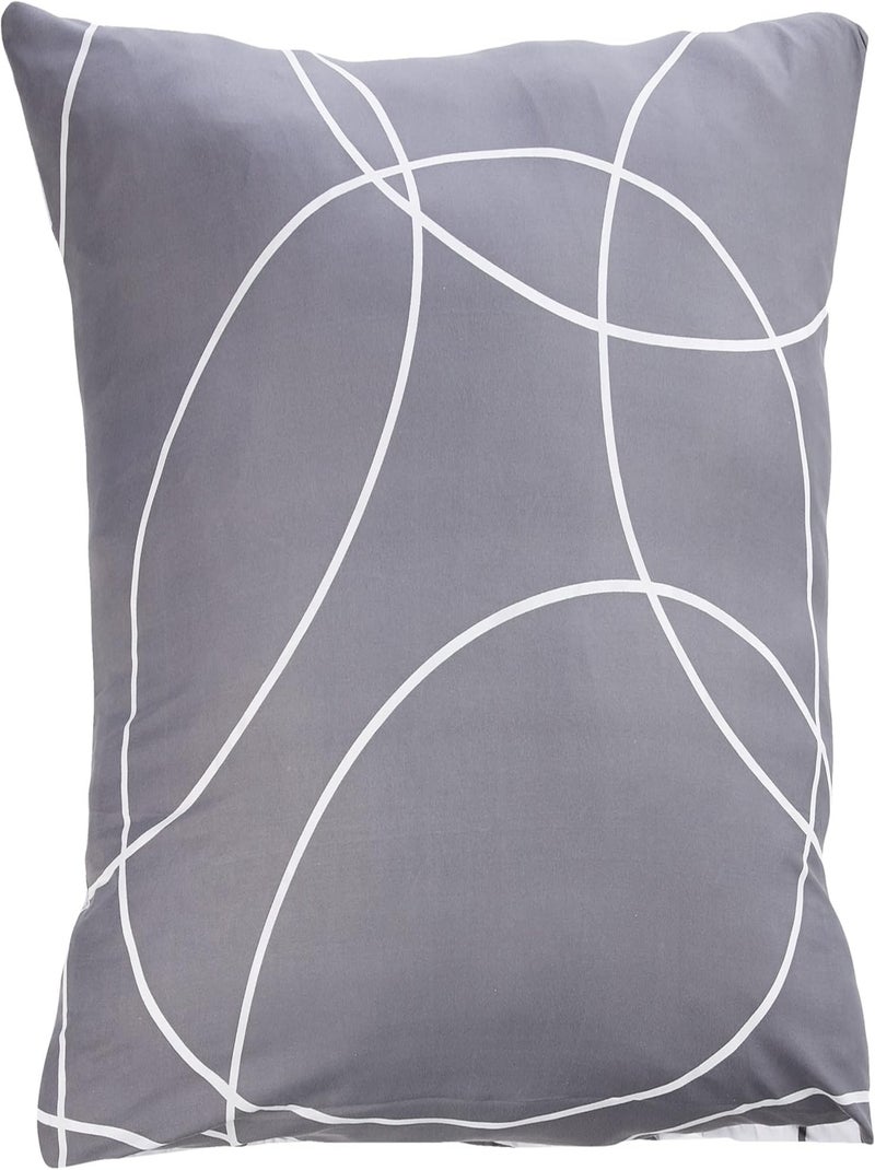 Parure de lit Microfibre Elton Douceur d'Intérieur Gris - Kiabi