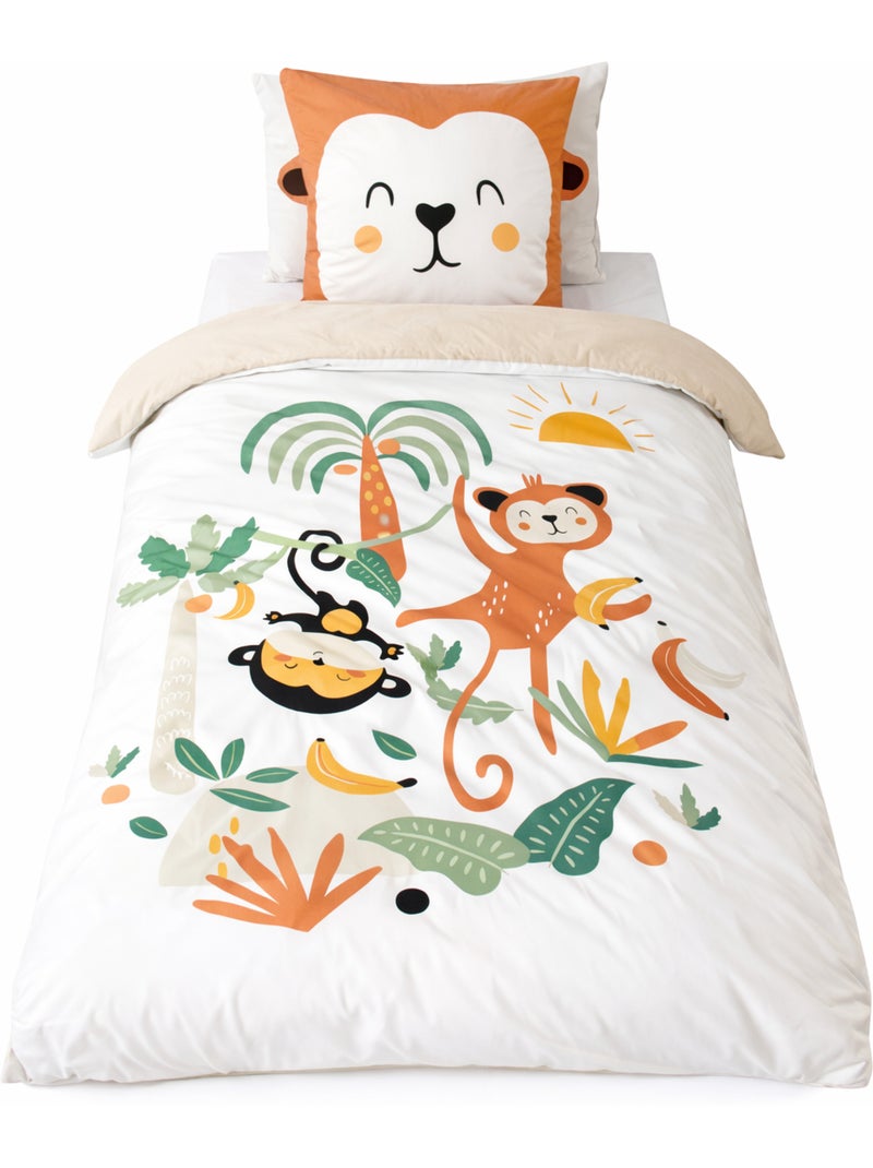 Parure de lit Microfibre Enfant, Blanc, 140x200cm Blanc - Kiabi