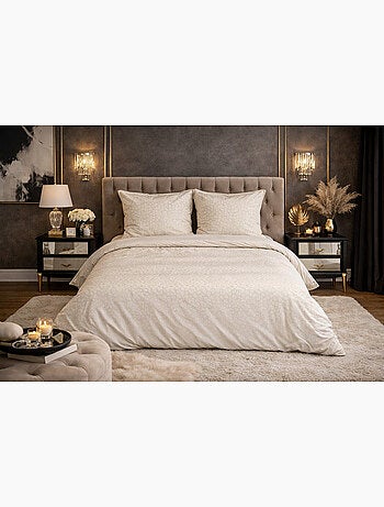 Parure de Lit Microfibre Frappée - Gris - 240x220 / Gris