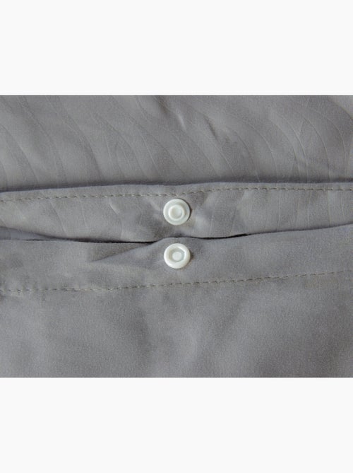 Parure de Lit Microfibre Frappée - Gris - 240x220 / Gris - Kiabi