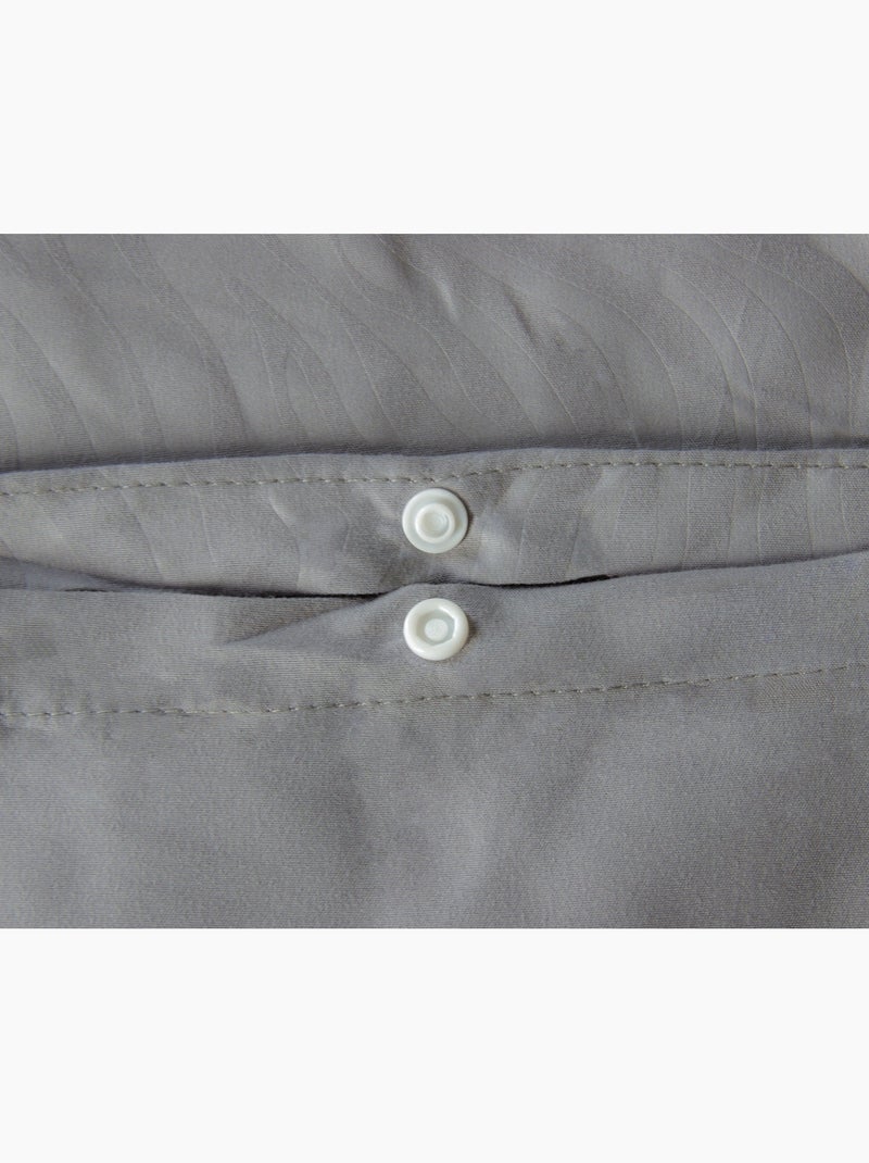 Parure de Lit Microfibre Frappée - Gris - 240x220 / Gris Gris - Kiabi