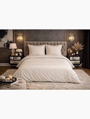Parure de Lit Microfibre Frappée – Gris