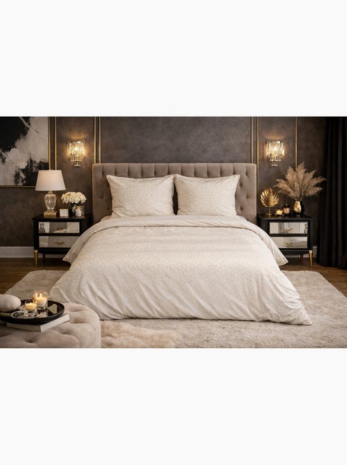 Parure de Lit Microfibre Frappée – Beige - Kiabi