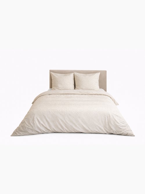 Parure de Lit Microfibre Frappée – Beige - Kiabi