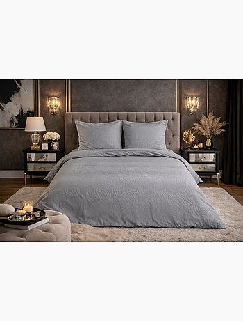 Parure de Lit Microfibre Frappée – Gris