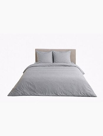 Parure de Lit Microfibre Frappée – Gris