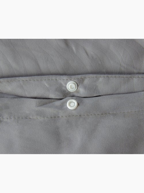 Parure de Lit Microfibre Frappée – Gris - Kiabi